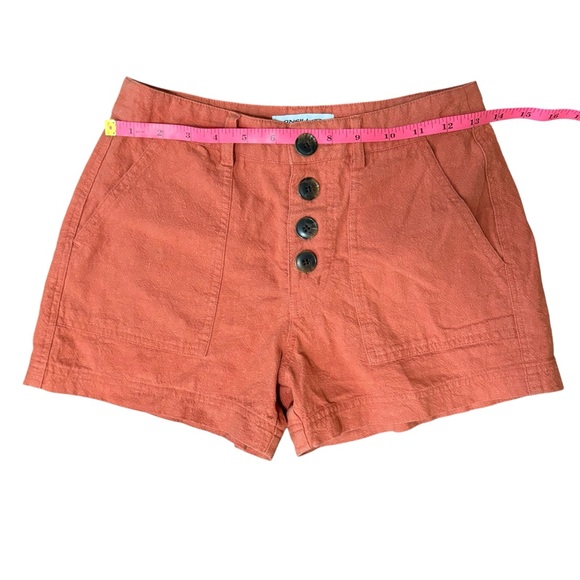 Linen Shorts High Rise Orange - Picture 3 of 7